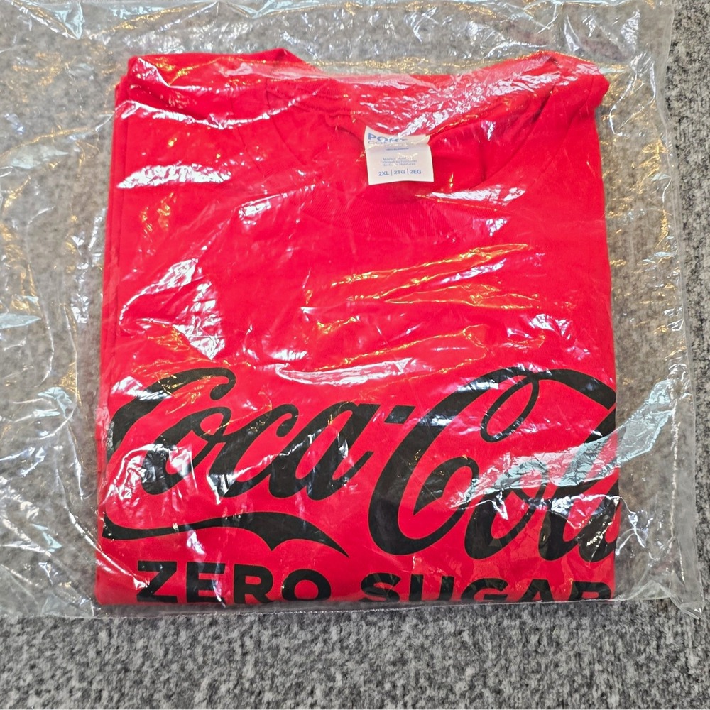 Coca-Cola Zero Sugar Logo T-Shirt Red Size 2XL Soda Advertising Shirt